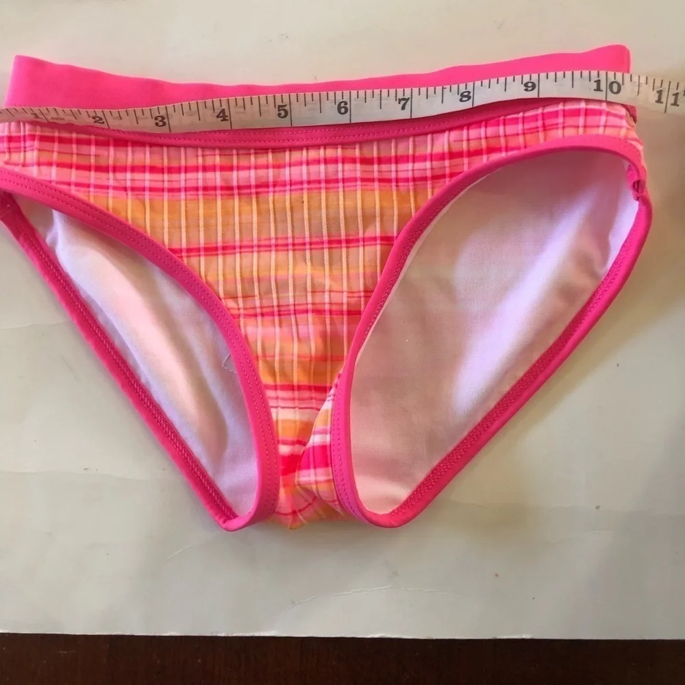 Bundle 3Pc Art Class Bikini Top and Floral Pink Bikini Bottoms Swimwear Set S6/7